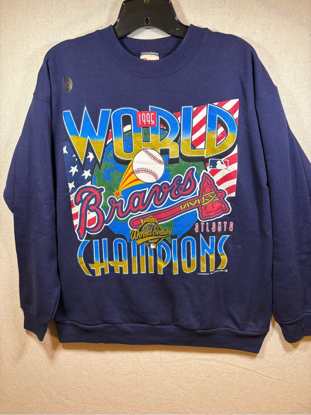 Vintage Atlanta Braves Purple 'World Champions' Graphic Sweatshirt